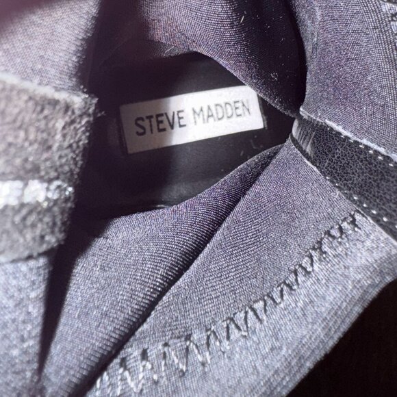 Steve Madden Atomic Wedge Booties Black Lace-Up Combat Lug Sole | Size 7.5 - Picture 4 of 4